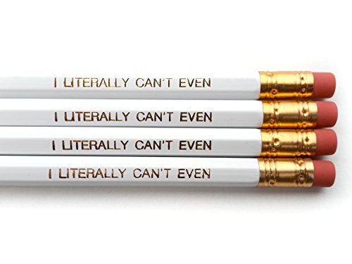 I Literally Can't Even Pencil Set - White / Gold