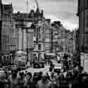 Black and White pictures of  The Royal Mile in Old Town Edinburgh Scotland in Edinburgh, Scotland.