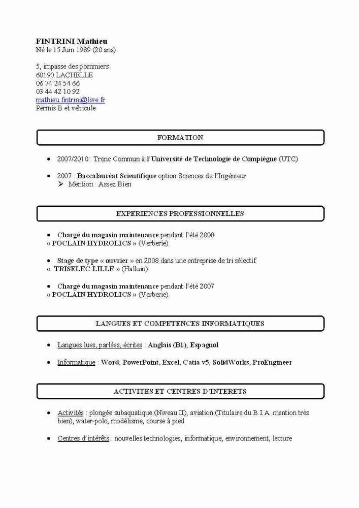 modele cv simple pdf | CV Anonyme