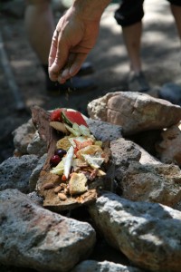 offerings of food and tobacco