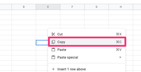 The screenshot shows how to copy a value from the contextual menu. Just right click with your mouse/touch pad and select 'copy'