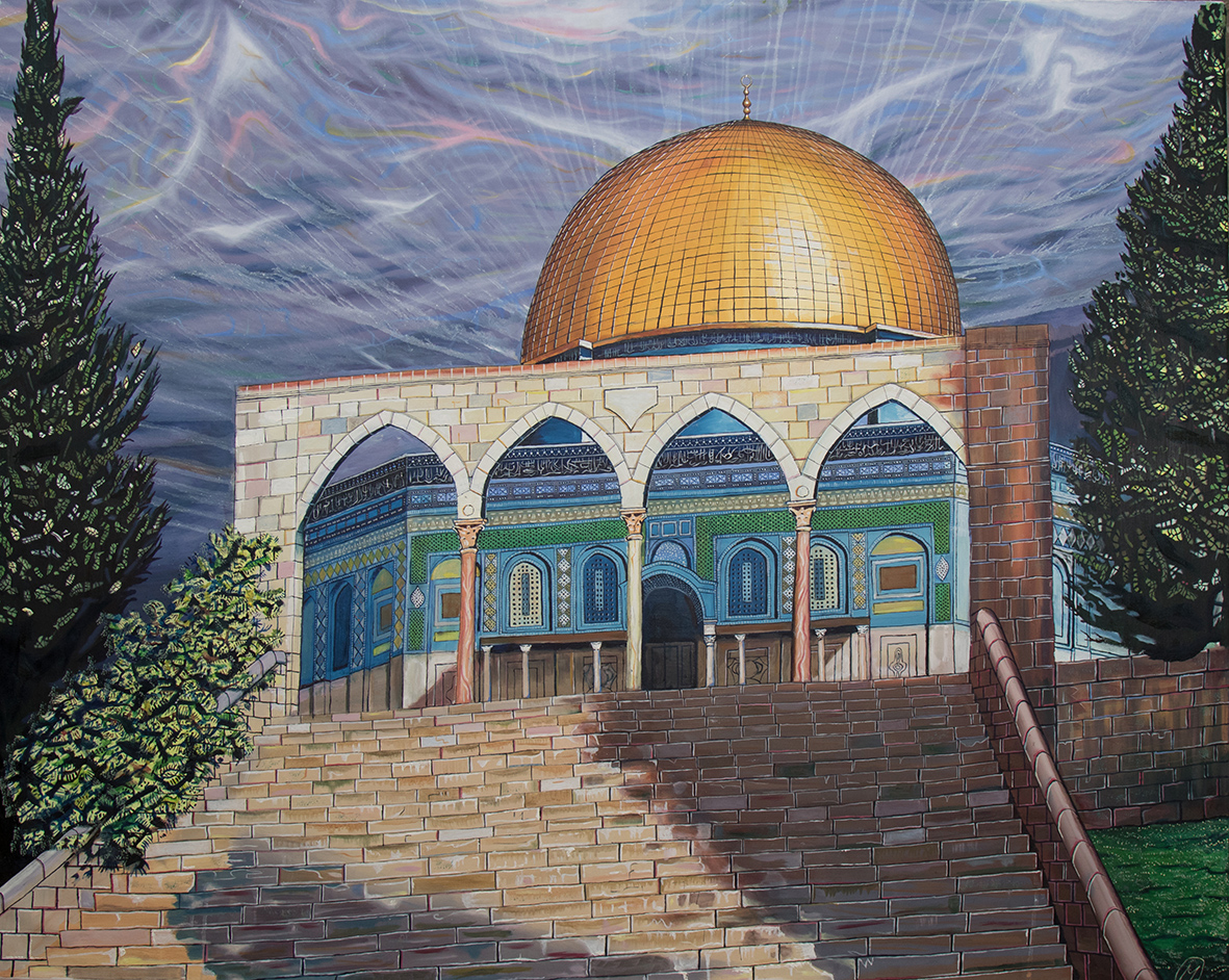 Mikey Jones Art | Dome of the Rock, painting, Jerusalem © 2017