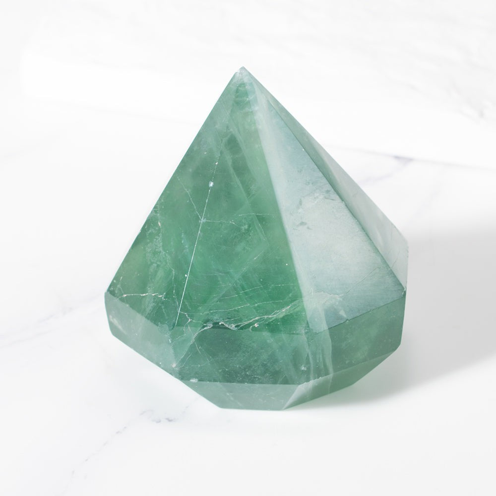 Green Fluorite Crystal Cut Diamond – MindfulSouls