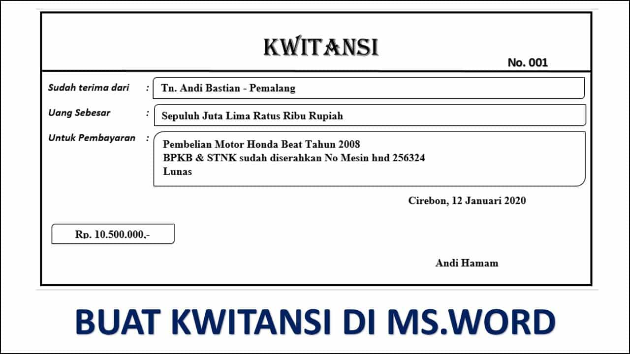 13 Download Format Kwitansi Word, PSD, Excel Bisa Diedit