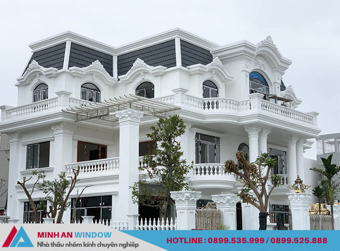 Minh An Window lắp đặt cửa đi và cửa sổ kính cường lực cho công trình nhà biệt thự tại huyện Hoài Đức (Hà Nội)