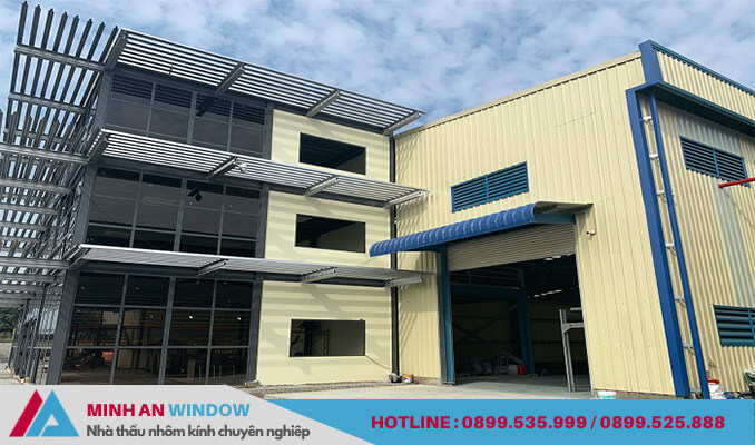 Minh An Window tư vấn thiết kế và lắp đặt cửa sổ kính cường lực công trình nhà kho