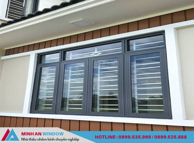 Minh An Window lắp đặt cửa sổ kính cường lực màu đen cho công trình nhà ở tại huyện Đông Anh (Hà Nội)