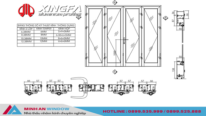 Download] Catalogue, Bản Vẽ, Mặt Cắt Nhôm Xingfa Hệ 55, 93, 63