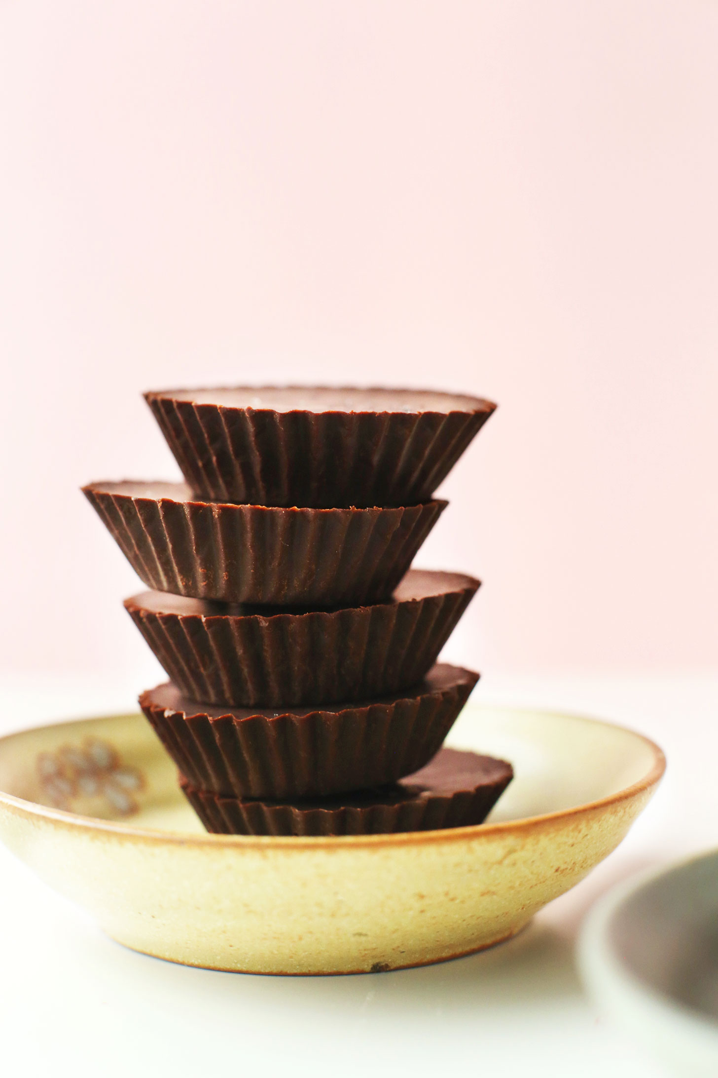 Stack of circles of our naturally-sweetened easy homemade vegan chocolate