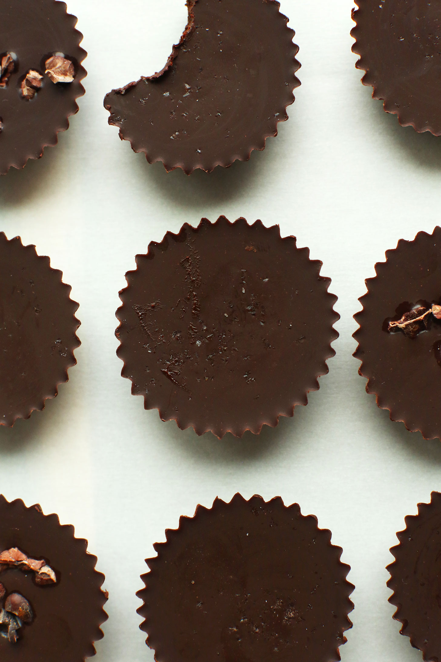 Circles of our easy homemade vegan chocolate recipe