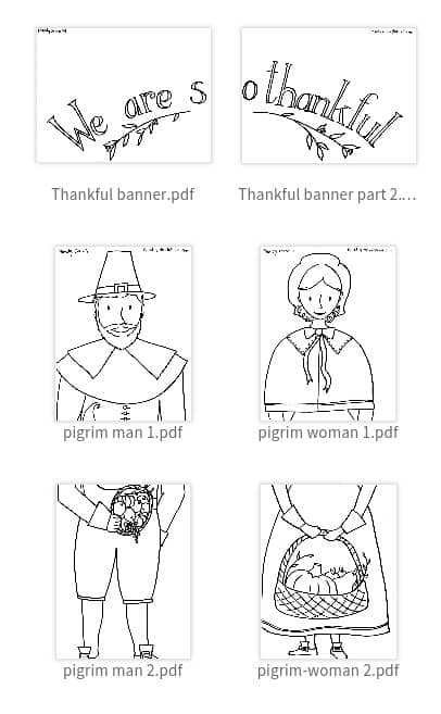 Pilgrim Family coloring craft activity