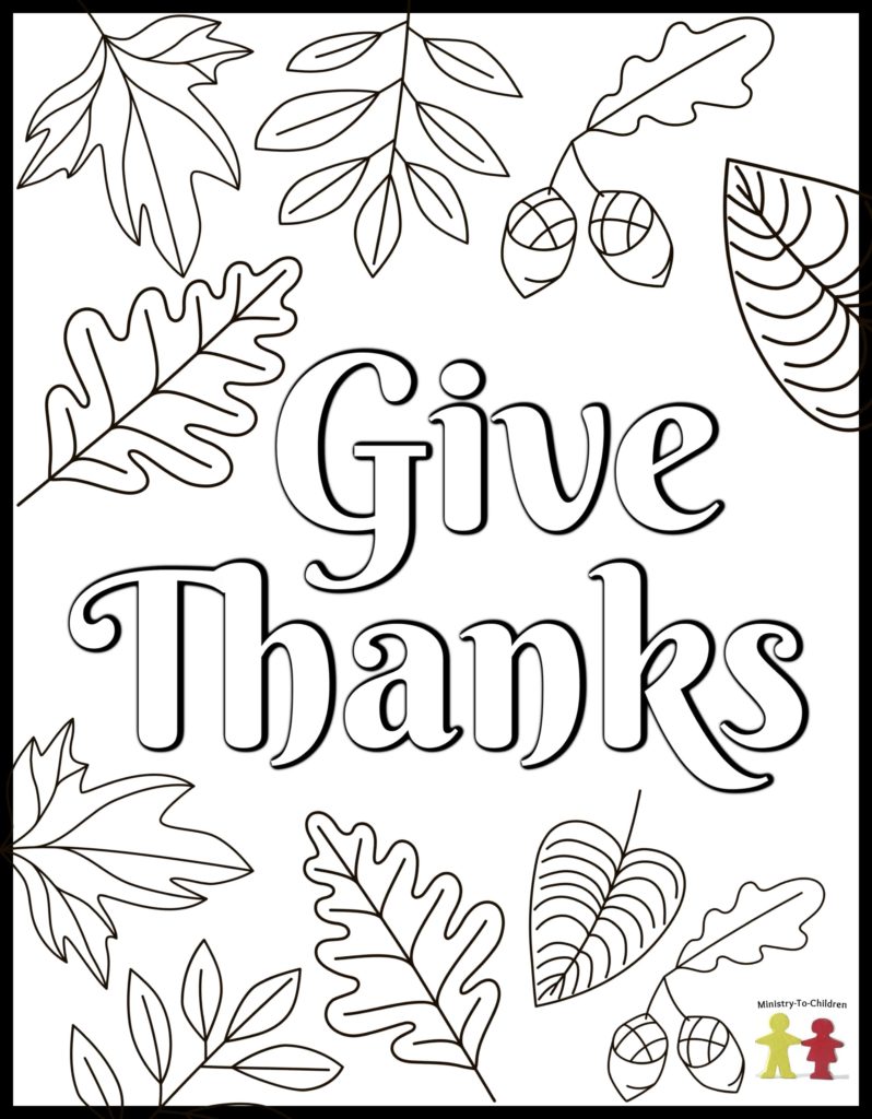 Give Thanks Coloring Page