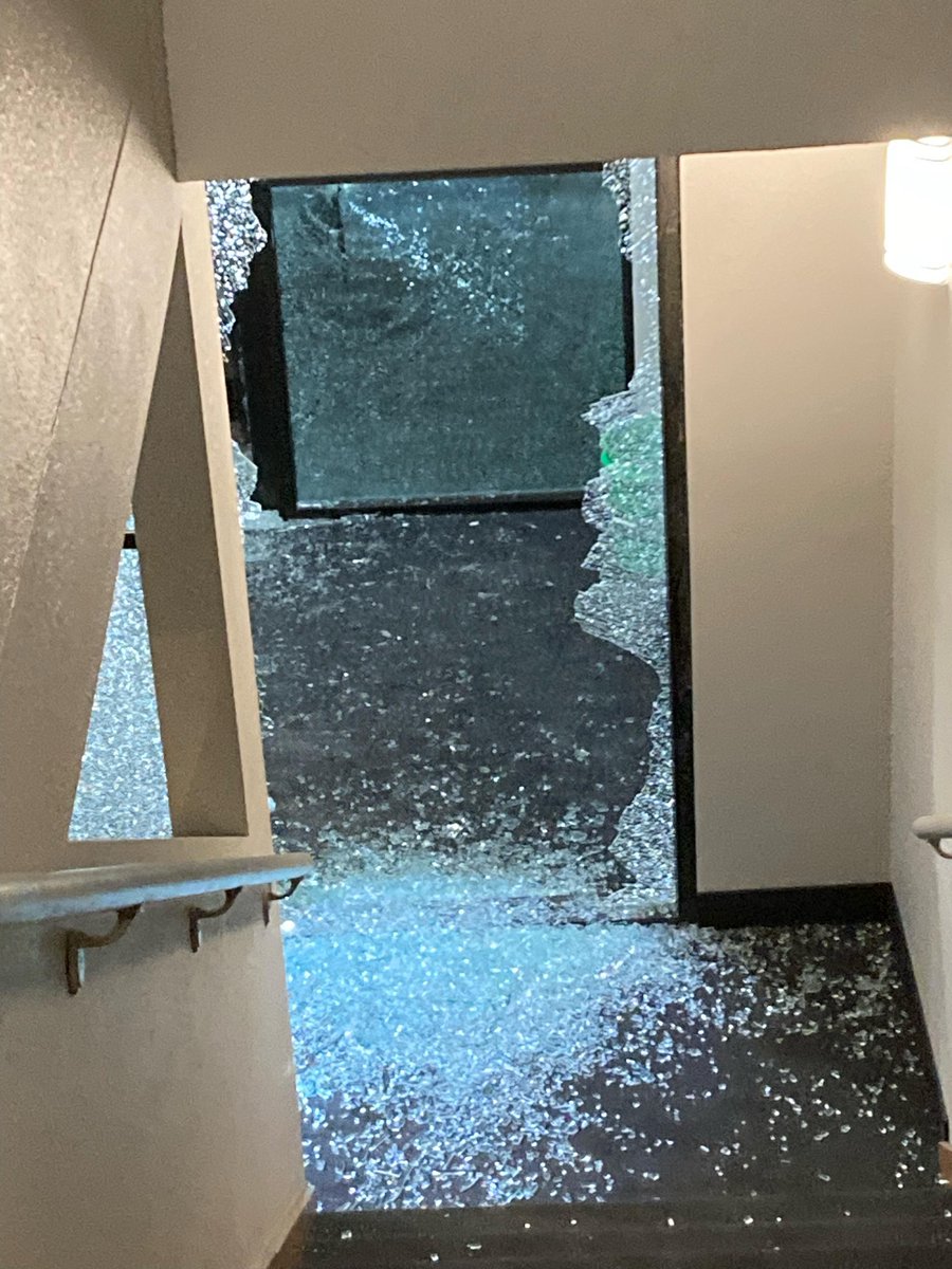 ANOKA: Officers dispatched just after 9 p.m. for reports of gunshots heard outside the Cutters Grove apartments, 2901 Cutters Grove Ave. - Two 911 callers said they heard 6-8 gunshots. A third said a window of the building was shot out and a submitted photo shows damage