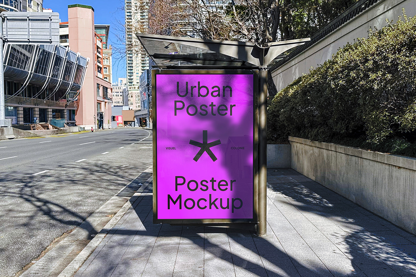 Bus Stop Poster Mockup :: Behance image.