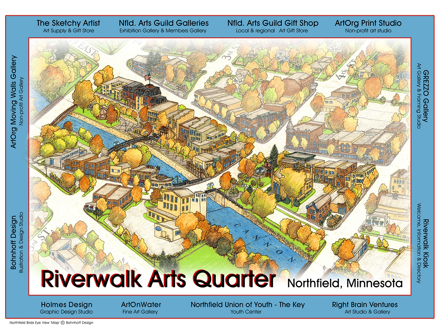 Birds Eye Map of Northfield Minnesota :: Behance