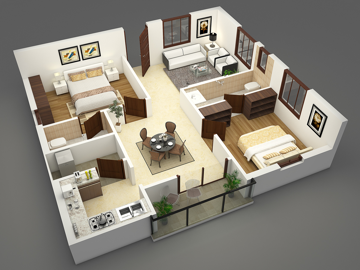 3D Floor Plans on Behance