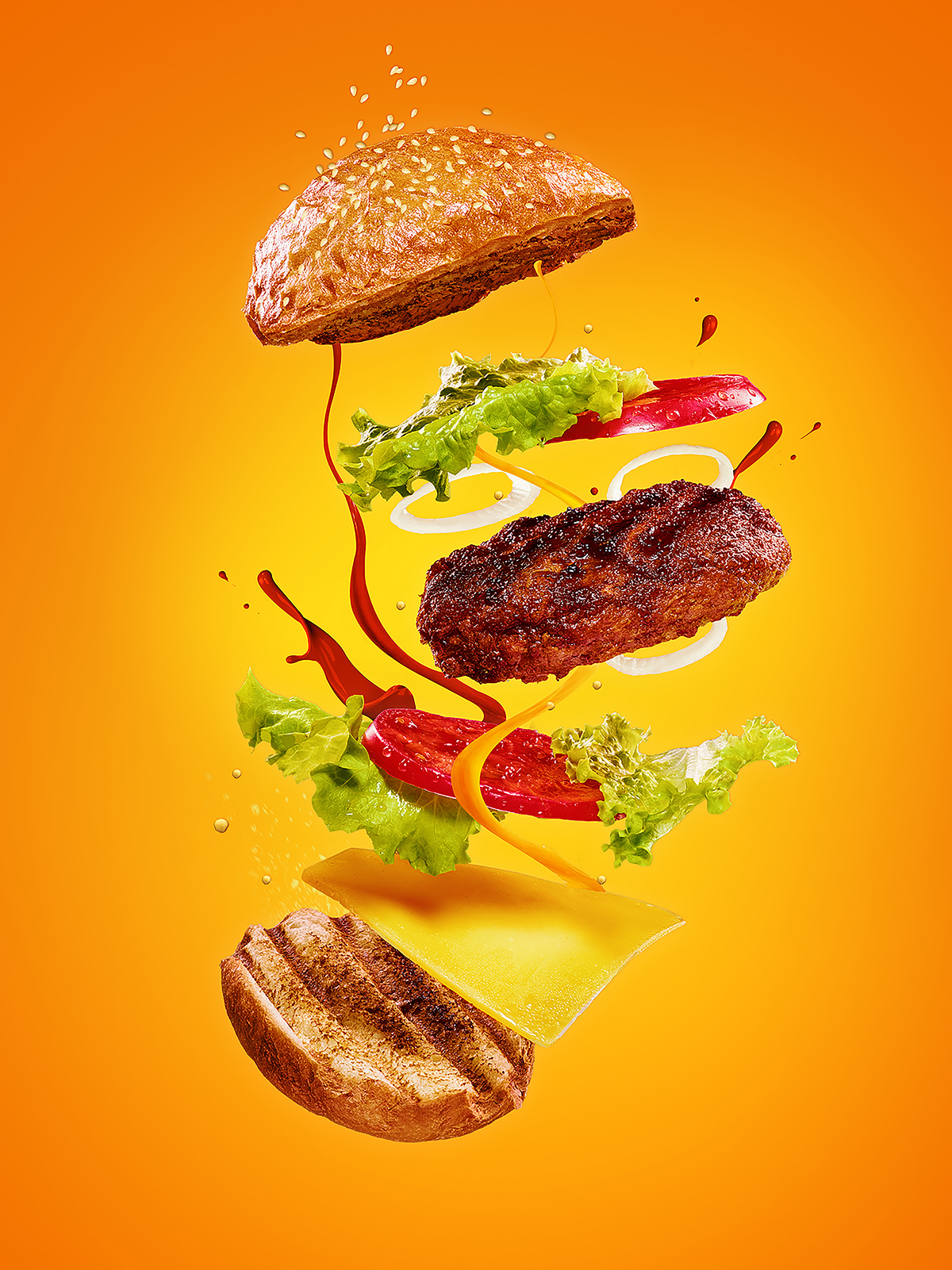 Flying food on Behance