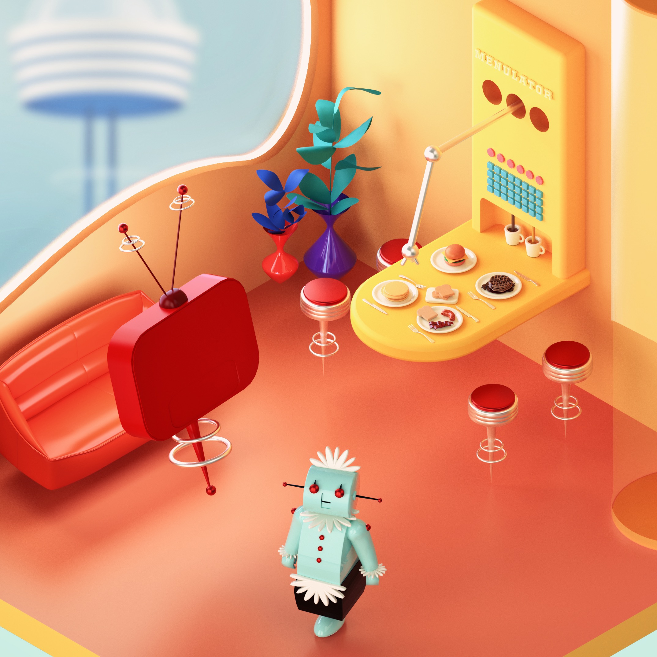 The Jetsons Living Room — The Rooms Project :: Behance