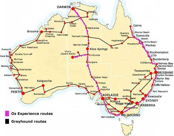 Map Of Greyhound Bus Lines