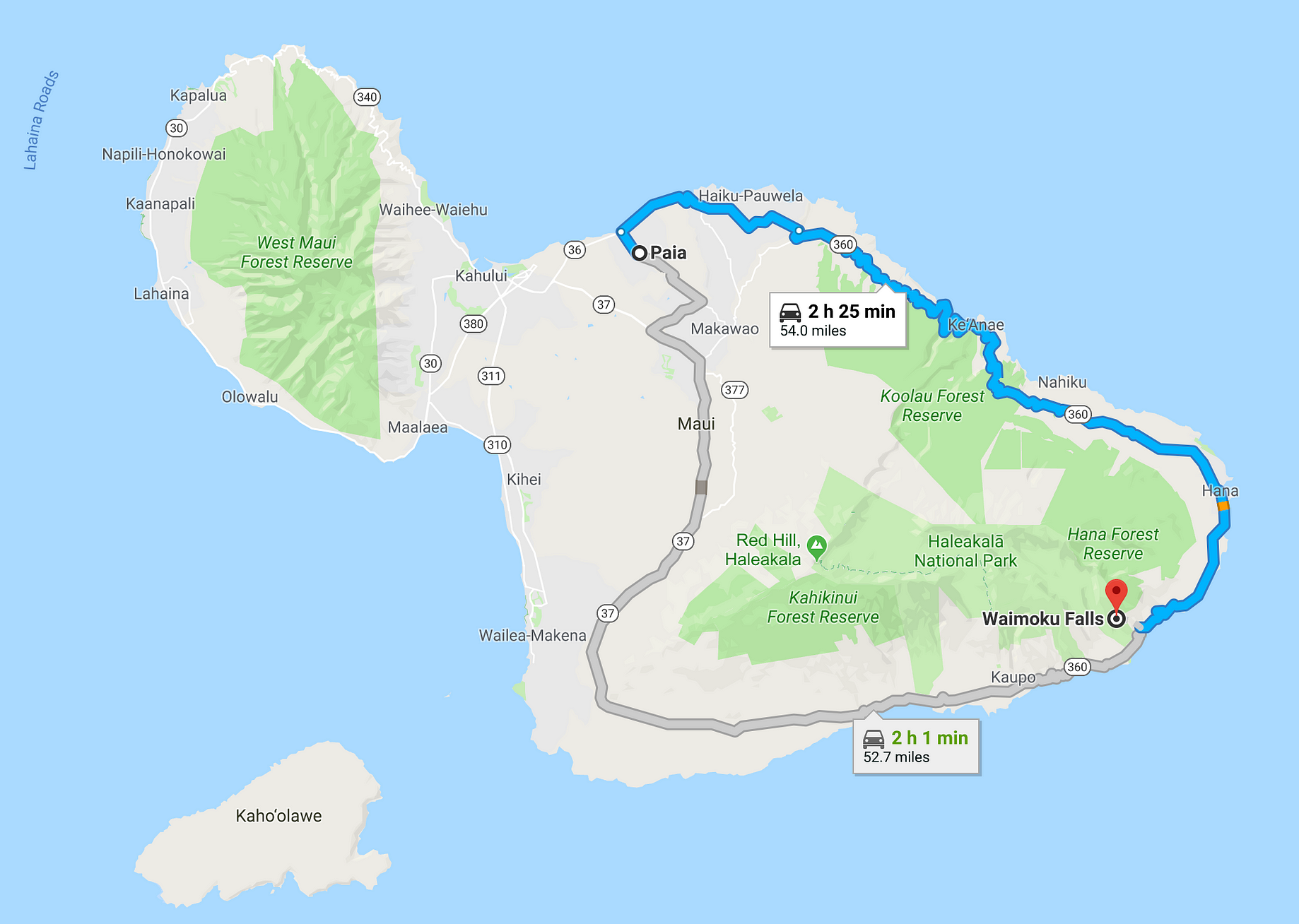 Printable Road To Hana Map With Mile Markers