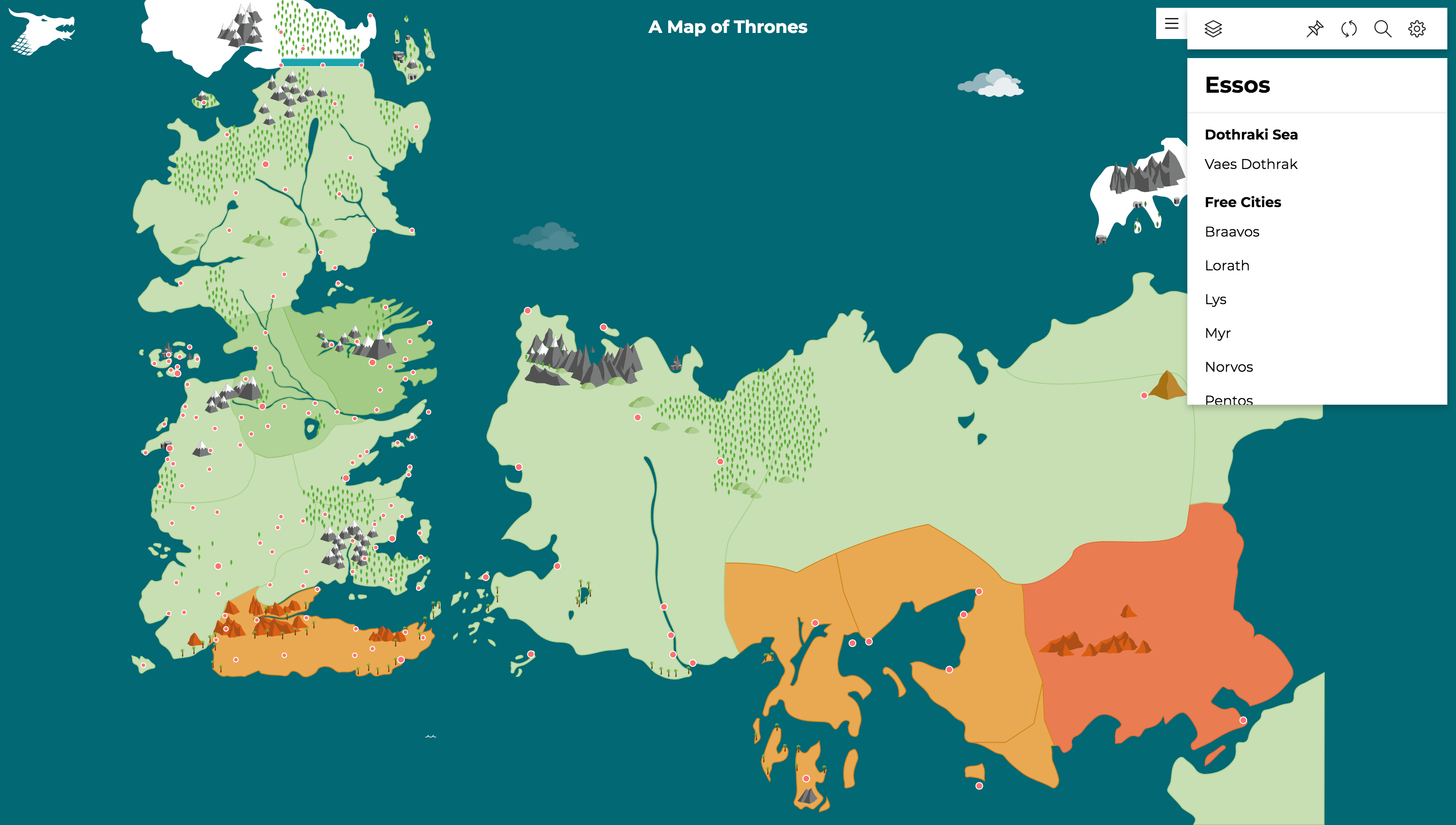 Westeros And Essos Map