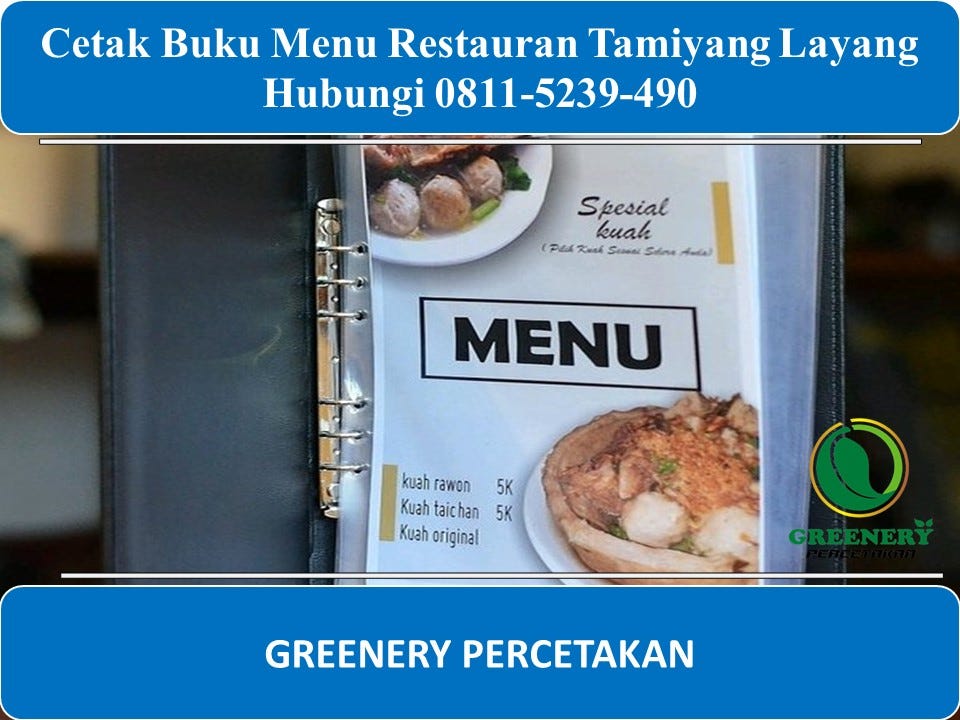 WA 0811–5239–490 Cetak Buku Menu Tamiyang Layang - AghiefGreenery - Medium