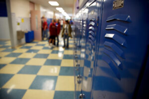 School hallway lockers