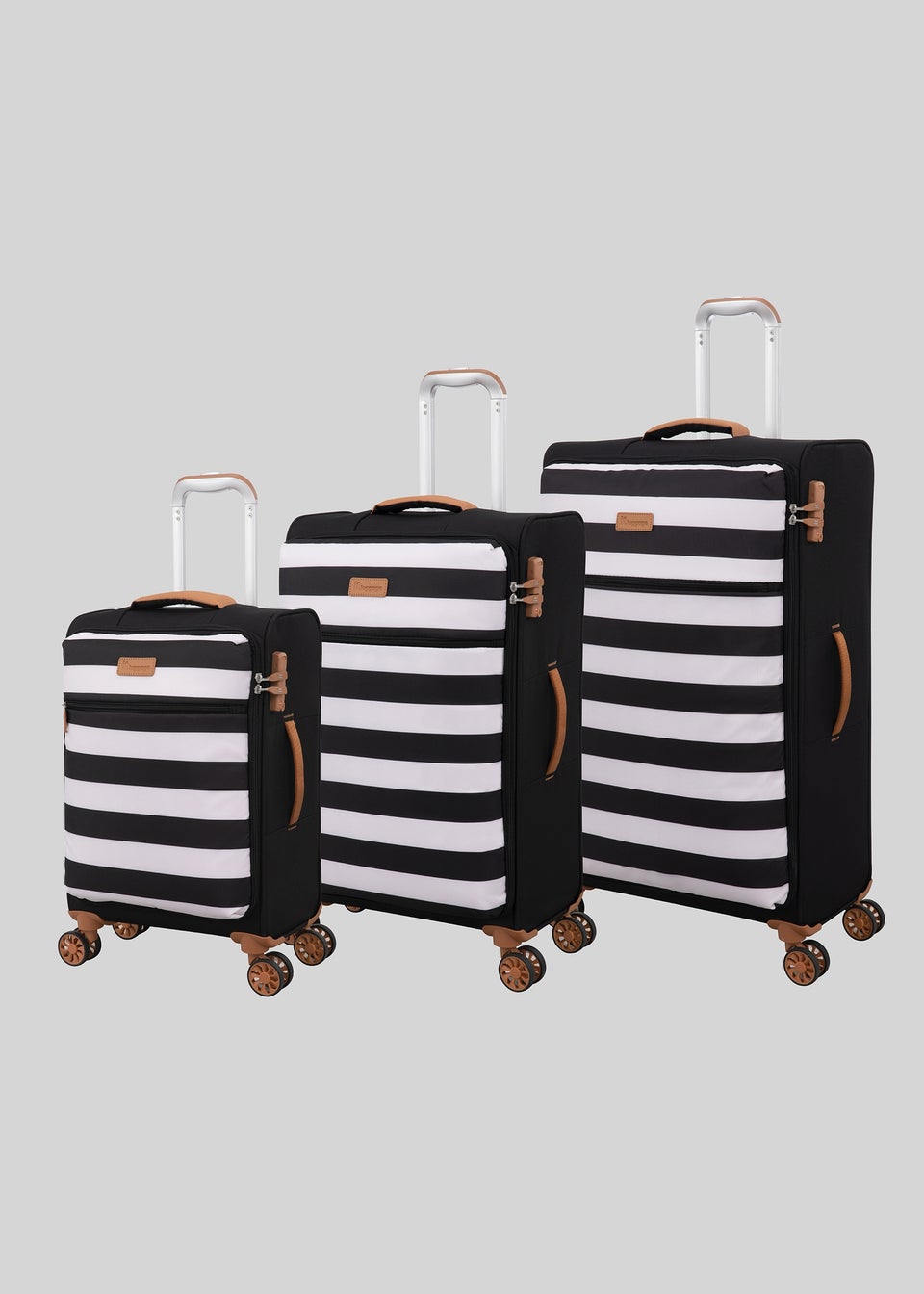 IT Luggage Black Stripe Soft Suitcase