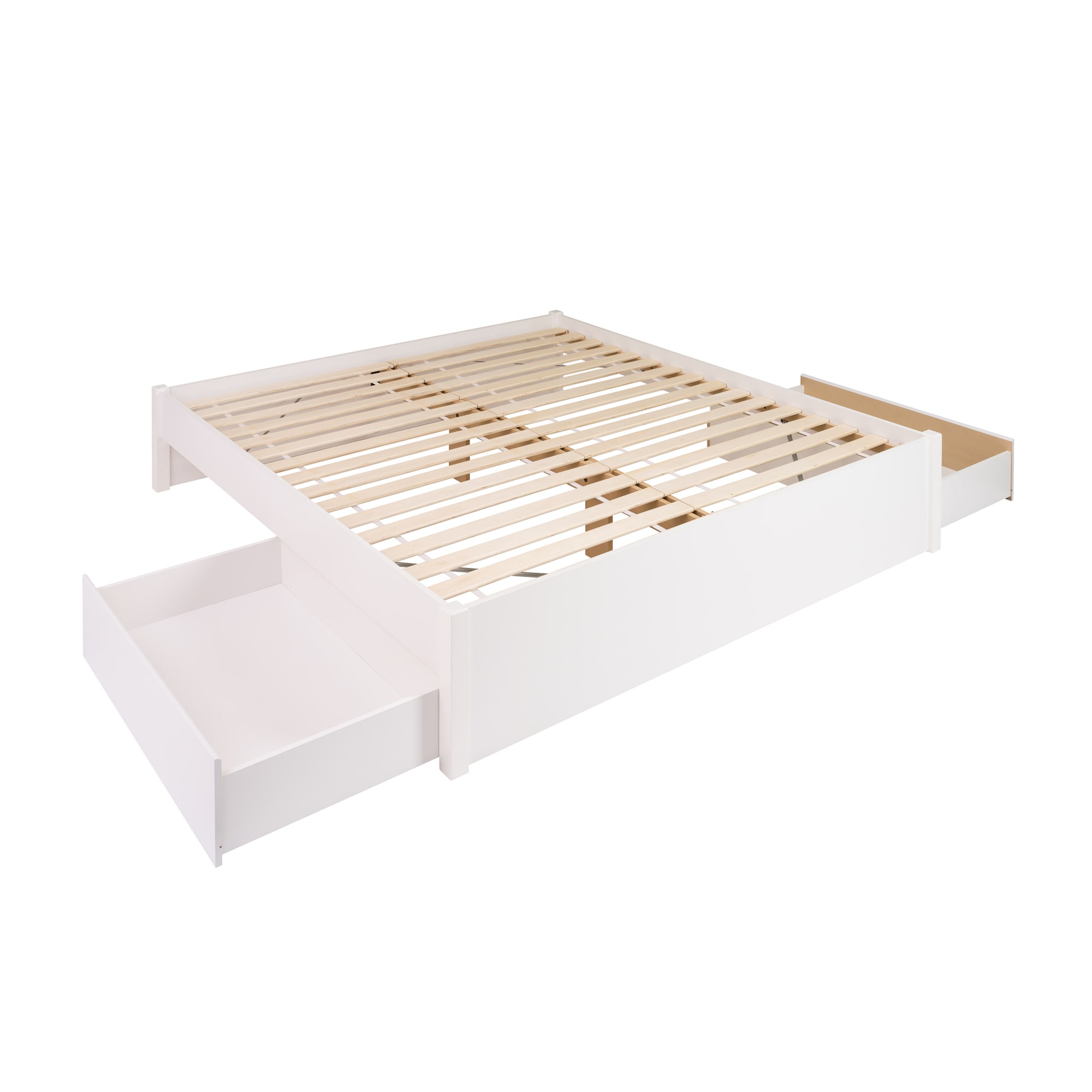 Prepac Select White King Composite Platform Bed with Storage WBSK-1302 ...