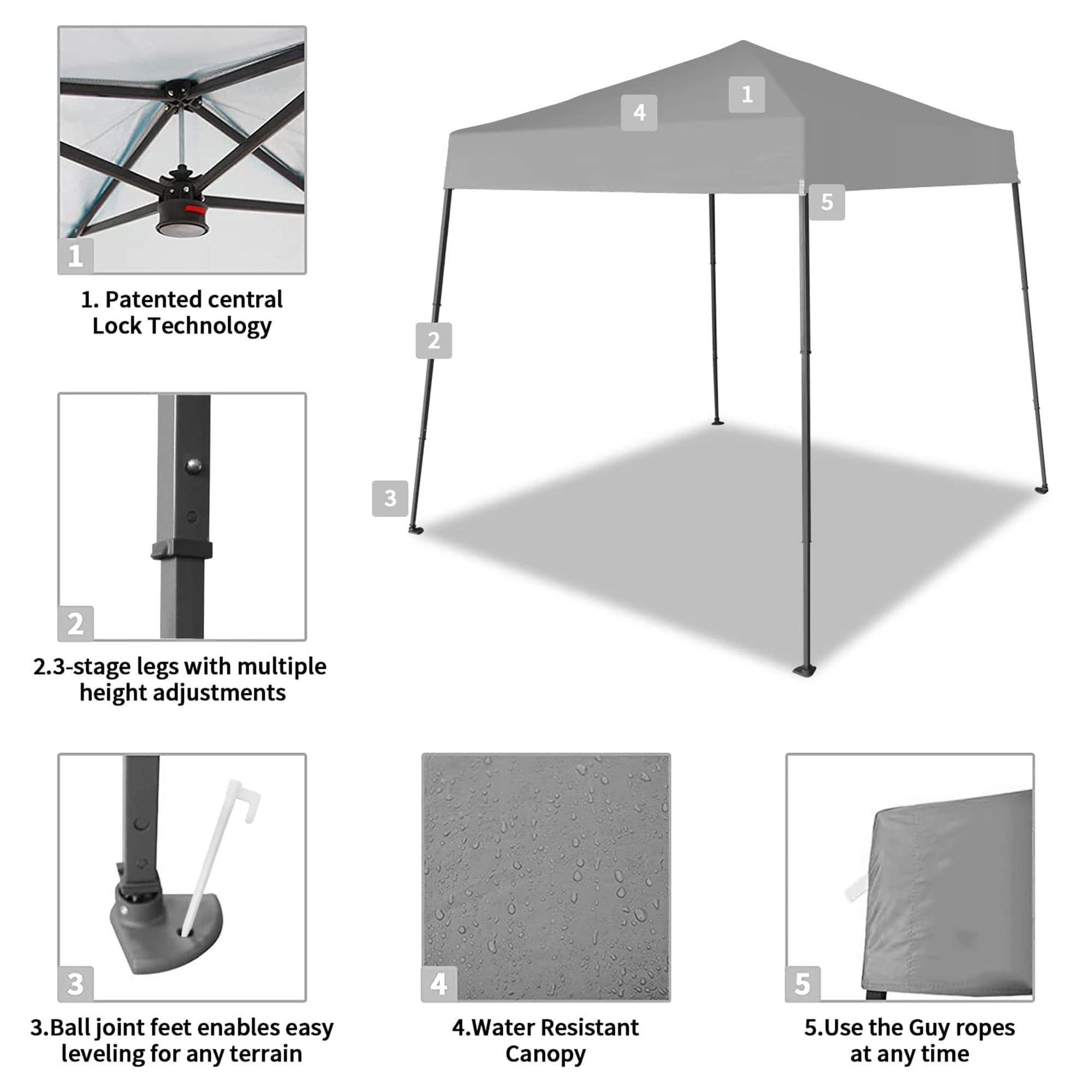 Crown Shades 8-ft x 8-ft Hexagon Grey Pop-up Canopy in the Canopies ...