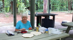 Ruth preparing lunch at Central Station