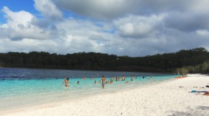 Bathers at Lake McKenzie