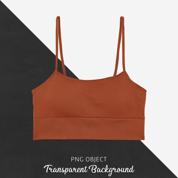 Front view of orange crop top mockup Premium Psd (1)