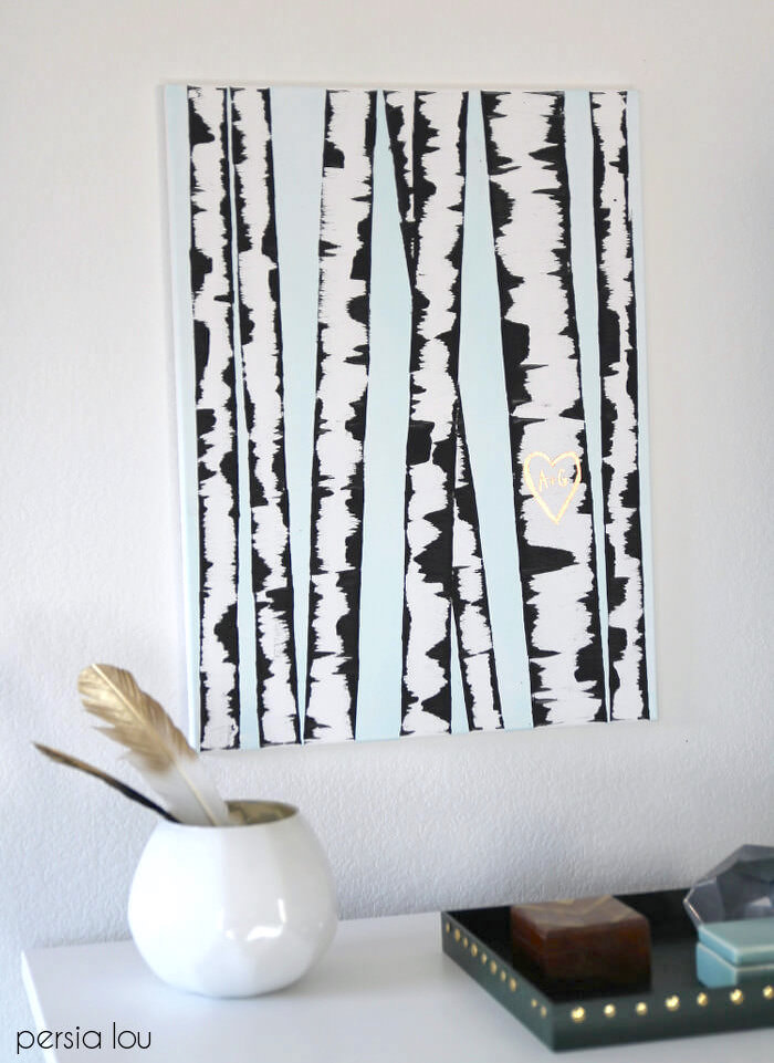 DIY birch tree painting