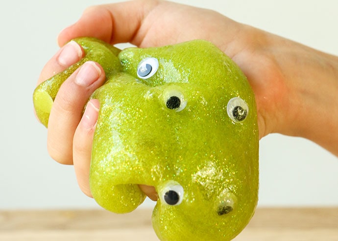 Green Glitter Googly Eye Slime