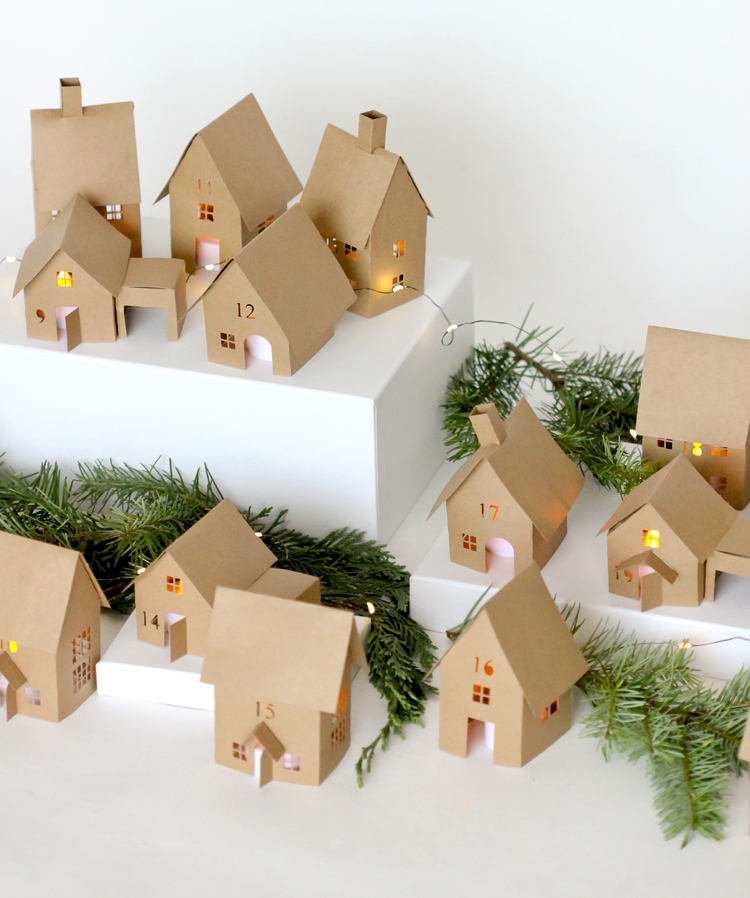 Christmas Advent Paper Houses