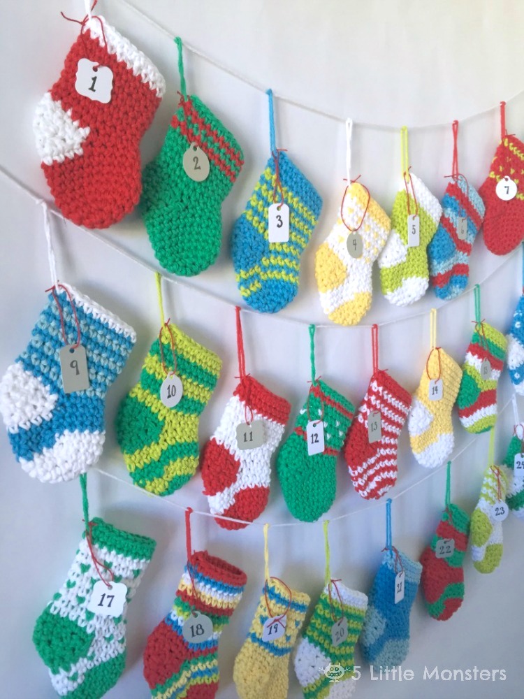 Crocheted Stocking Advent Calendar