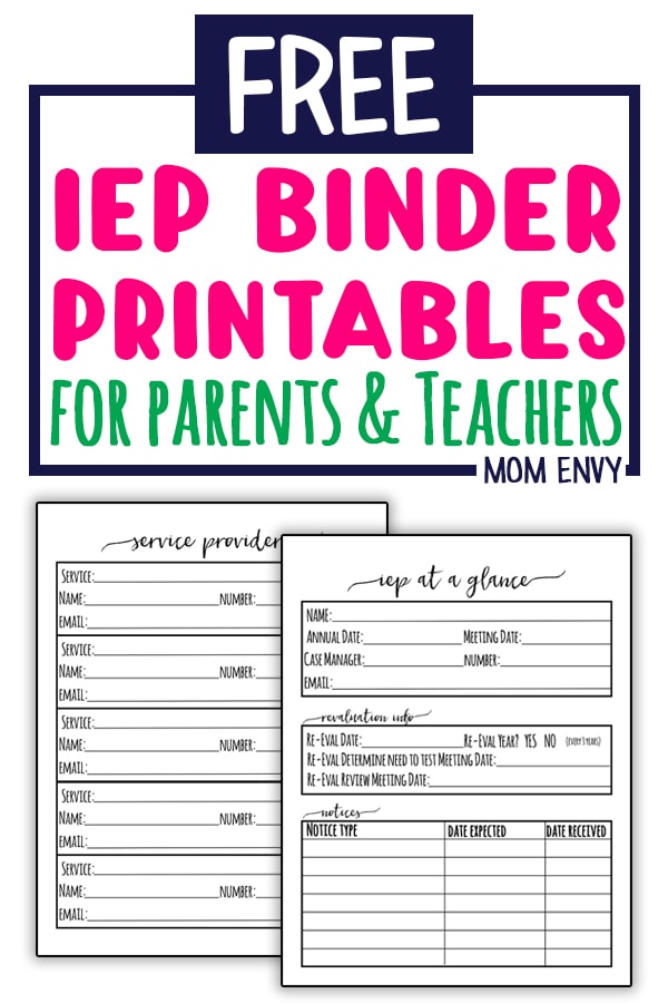 Free Iep Binder Printables For Parents - Free Templates Printable