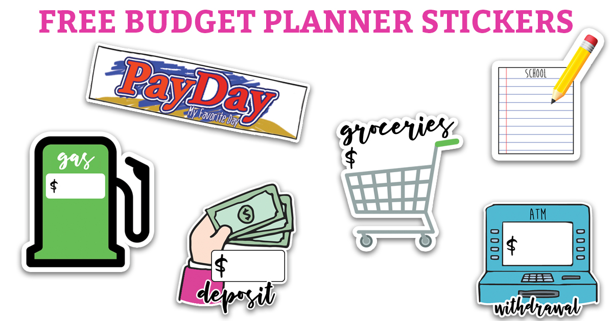 Free Budget Planner Stickers 11 Printable Pages of Budgeting Stickers