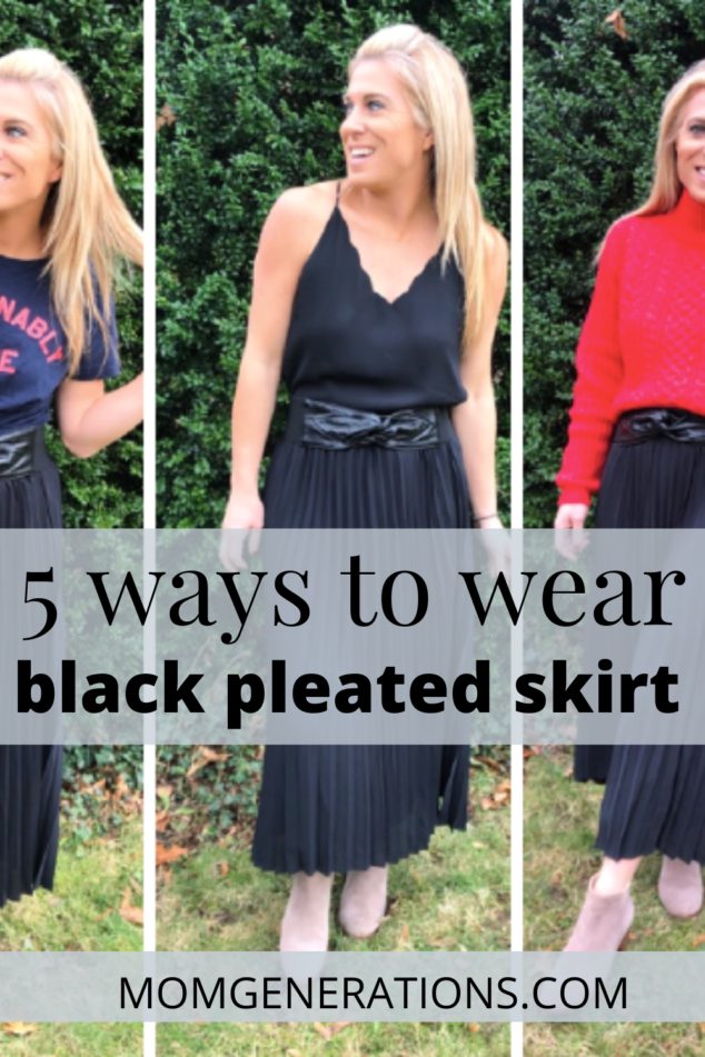 5 Ways to Style a Black Pleated Skirt - Stylish Life for Moms