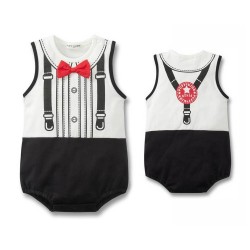 Boys_A-White Tuxedo Romper