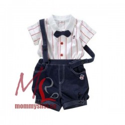 Boys_N-Shirt in Bow tie with Suspender Shorts