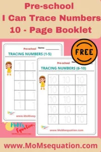 Number tracing worksheets(1-10)|www.MoMsequation.com