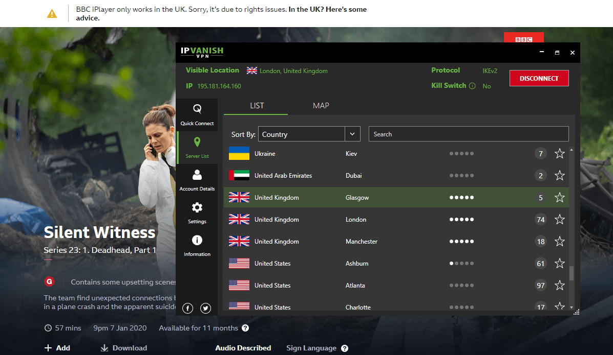 IPVanish BBC iPlayer