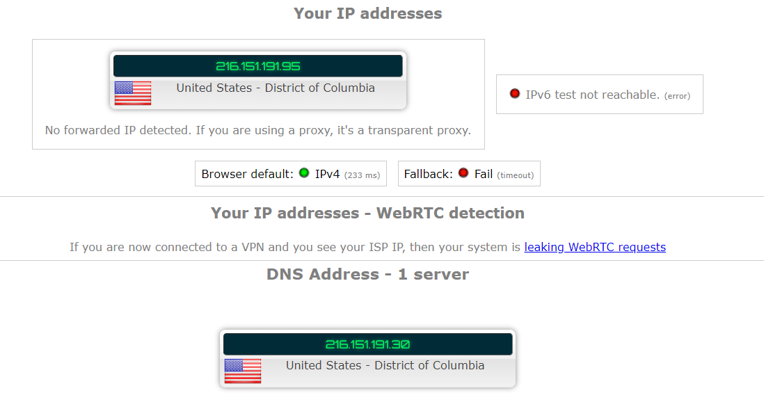 IPVanish Leak Test