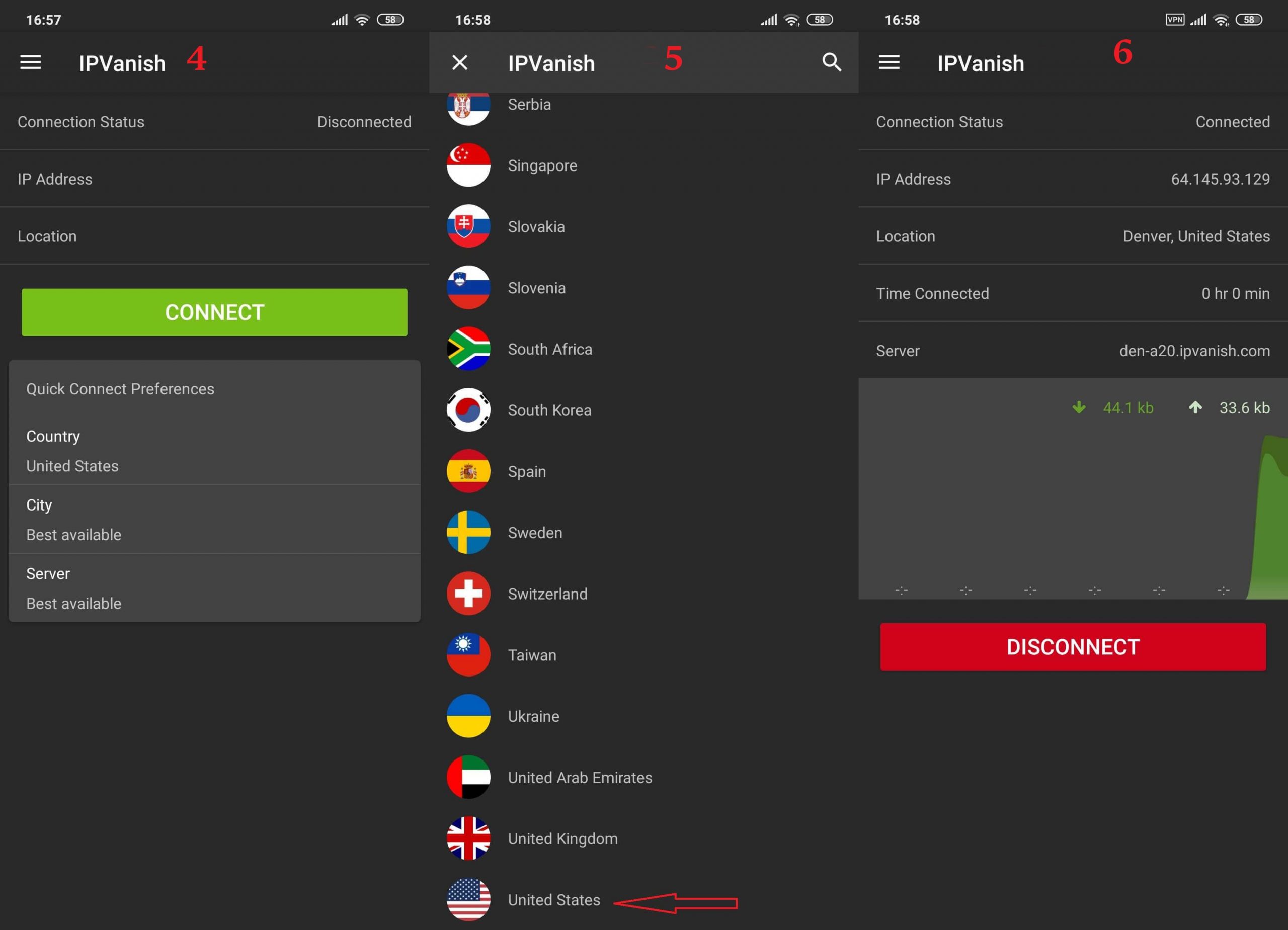 IPvanish Android 4, 5, 6