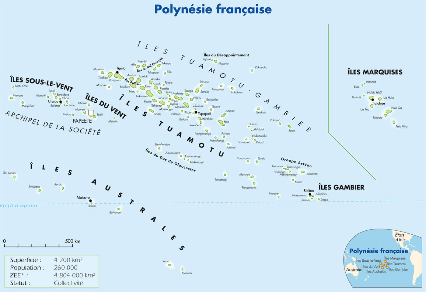 polynésie carte