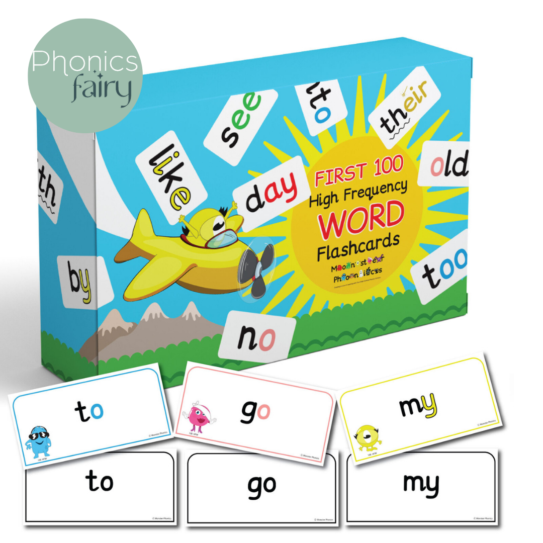 First High-Frequency Word Flashcards (100 Flashcards) | Monster Phonics