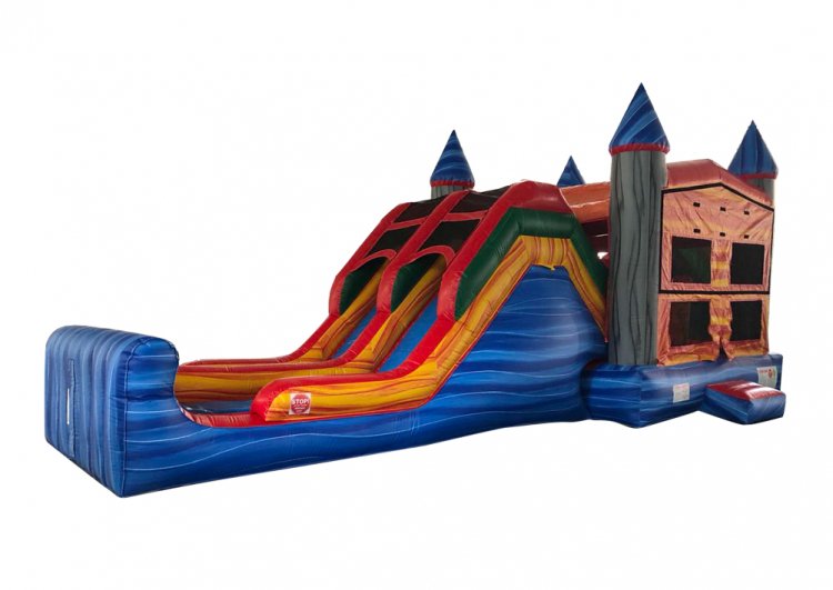 Marble Castle Double Lane Bounce and Waterslide