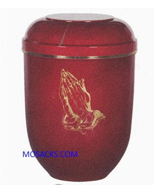 Memorial Urn Red Praying Hands 421-U-129